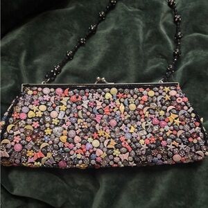Embellished Floral Clutch Bag